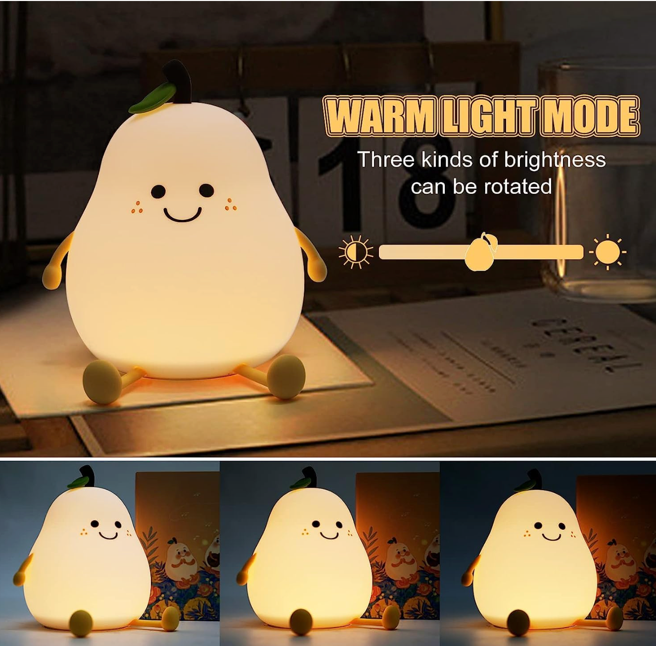 Cute Pear Silicone Night Lamp