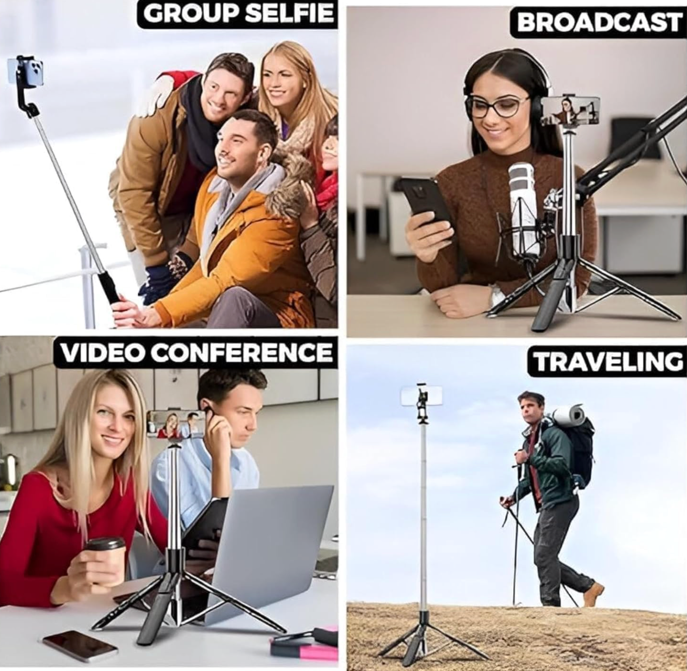 R1-L Wireless Bluetooth Selfie Stick with Tripod
