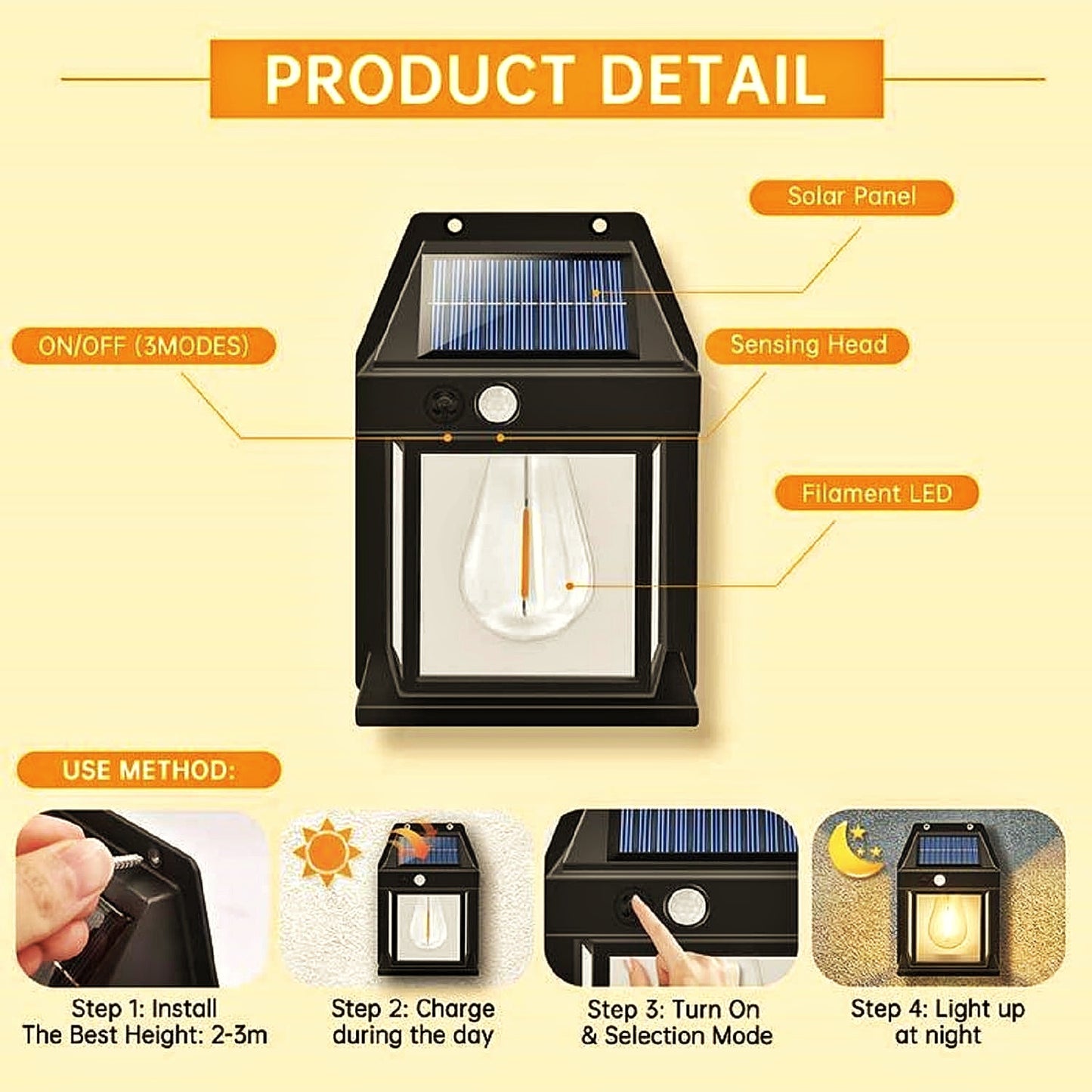 SolarGlow Outdoor LED Garden Light Waterproof