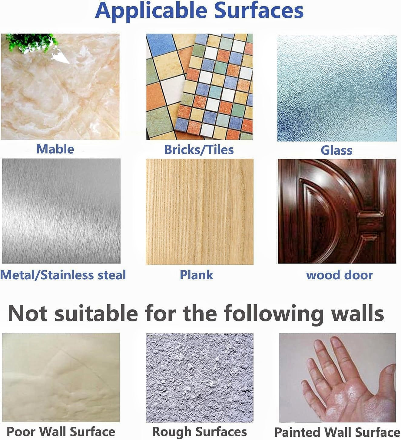 Adhesive Hooks for Wall Heavy Duty (Pack of 10)