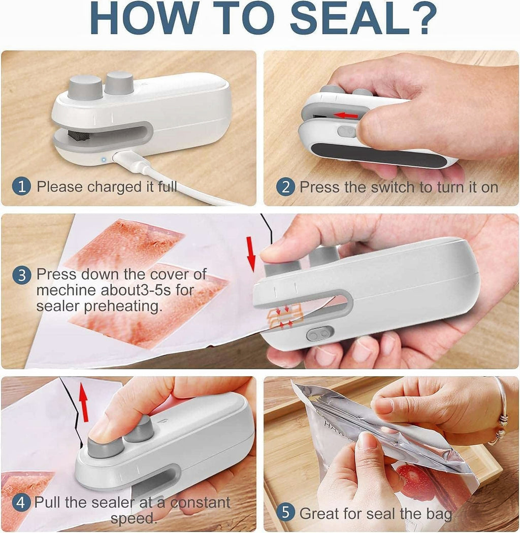 Mini portable packet sealer, sealing machine for Plastic Packing Machine for Snacks, Chips, Fresh Storage, Plastic Bags Sealing Machine