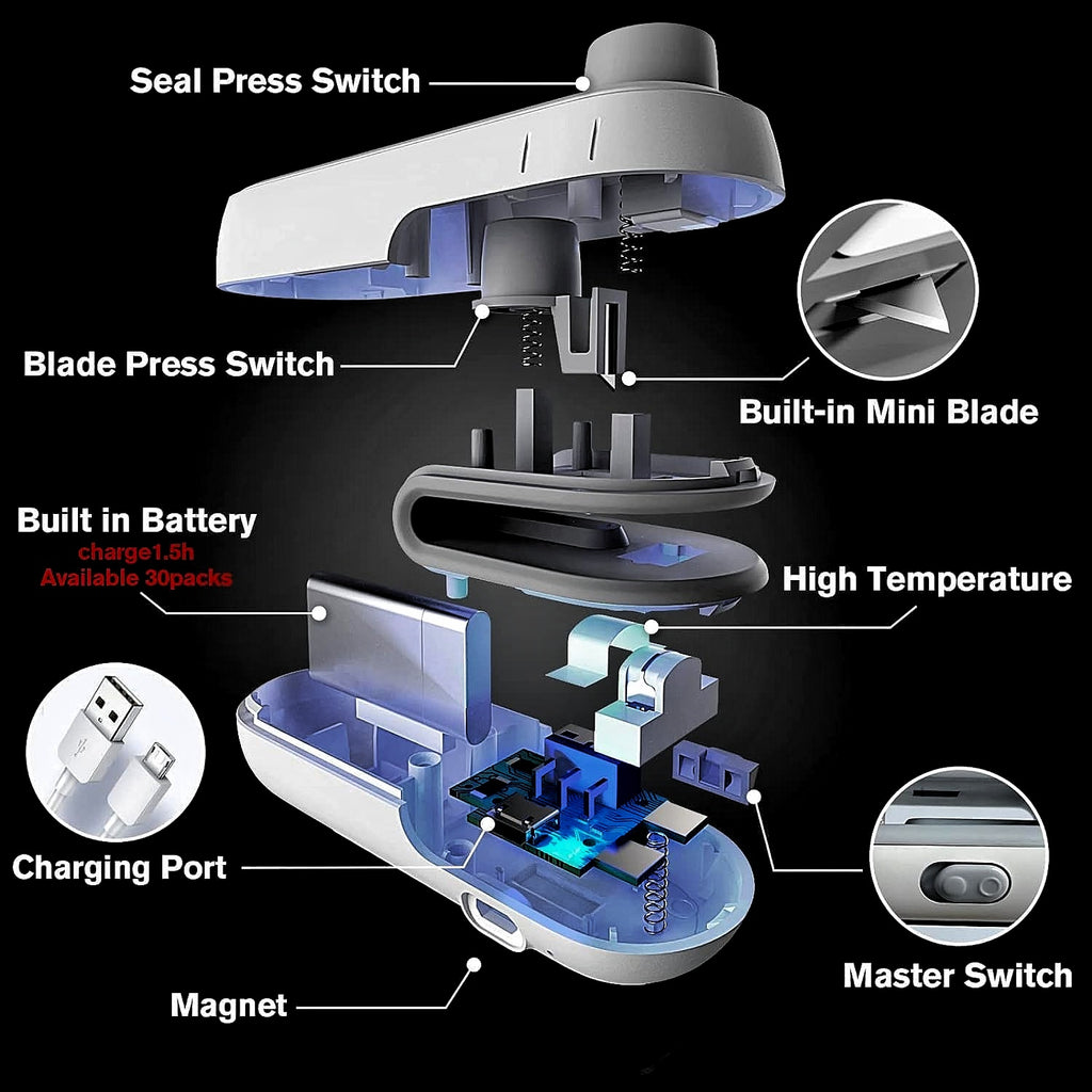 Mini portable packet sealer, sealing machine for Plastic Packing Machine for Snacks, Chips, Fresh Storage, Plastic Bags Sealing Machine