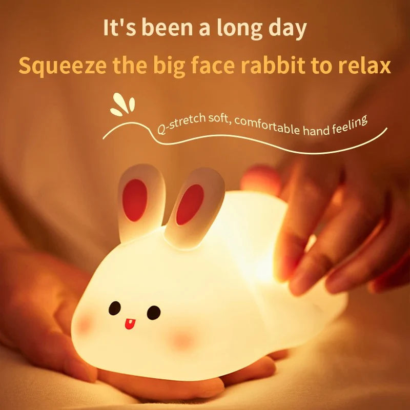 Cute Soft Silicone Bunny Night Lamp