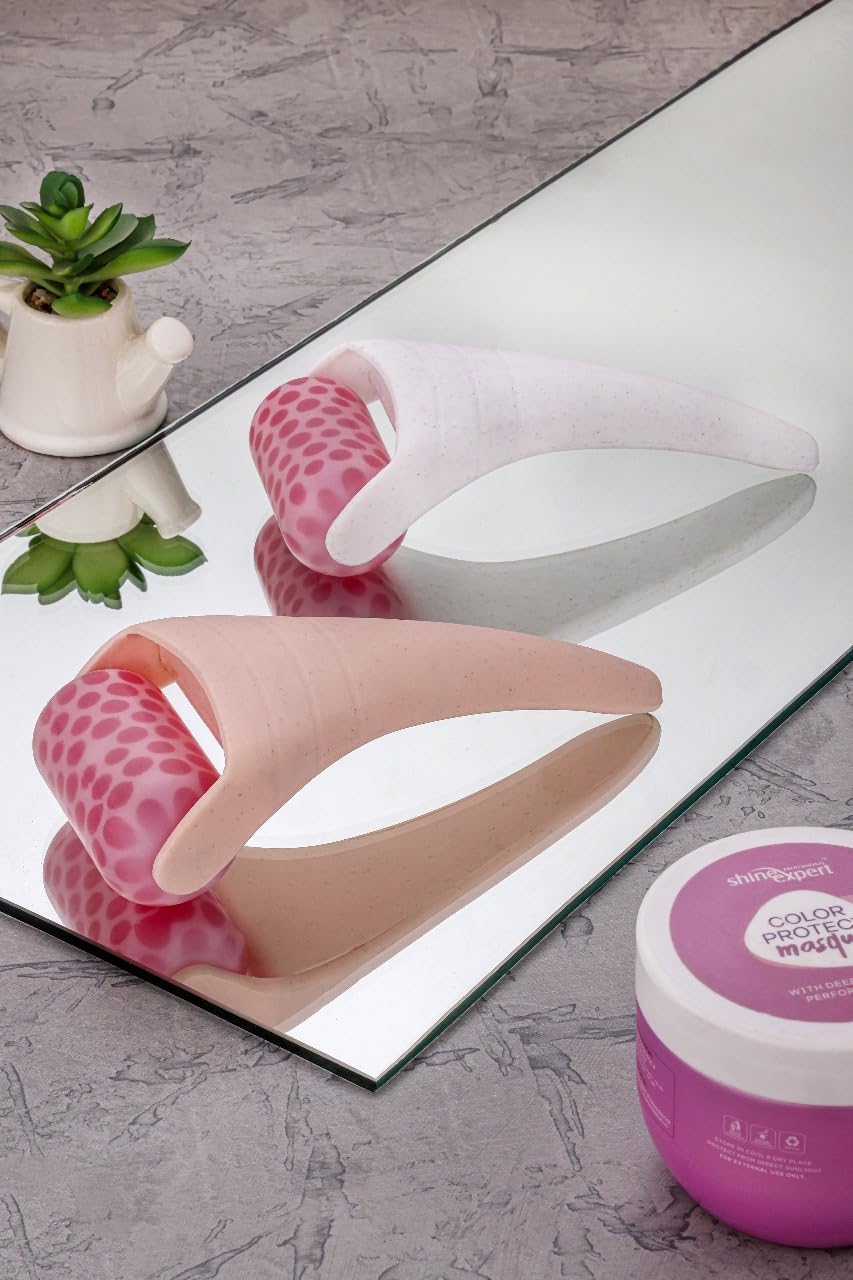 Ice Roller for Face and Body, Cooling Massage Tool, Pink and Grey