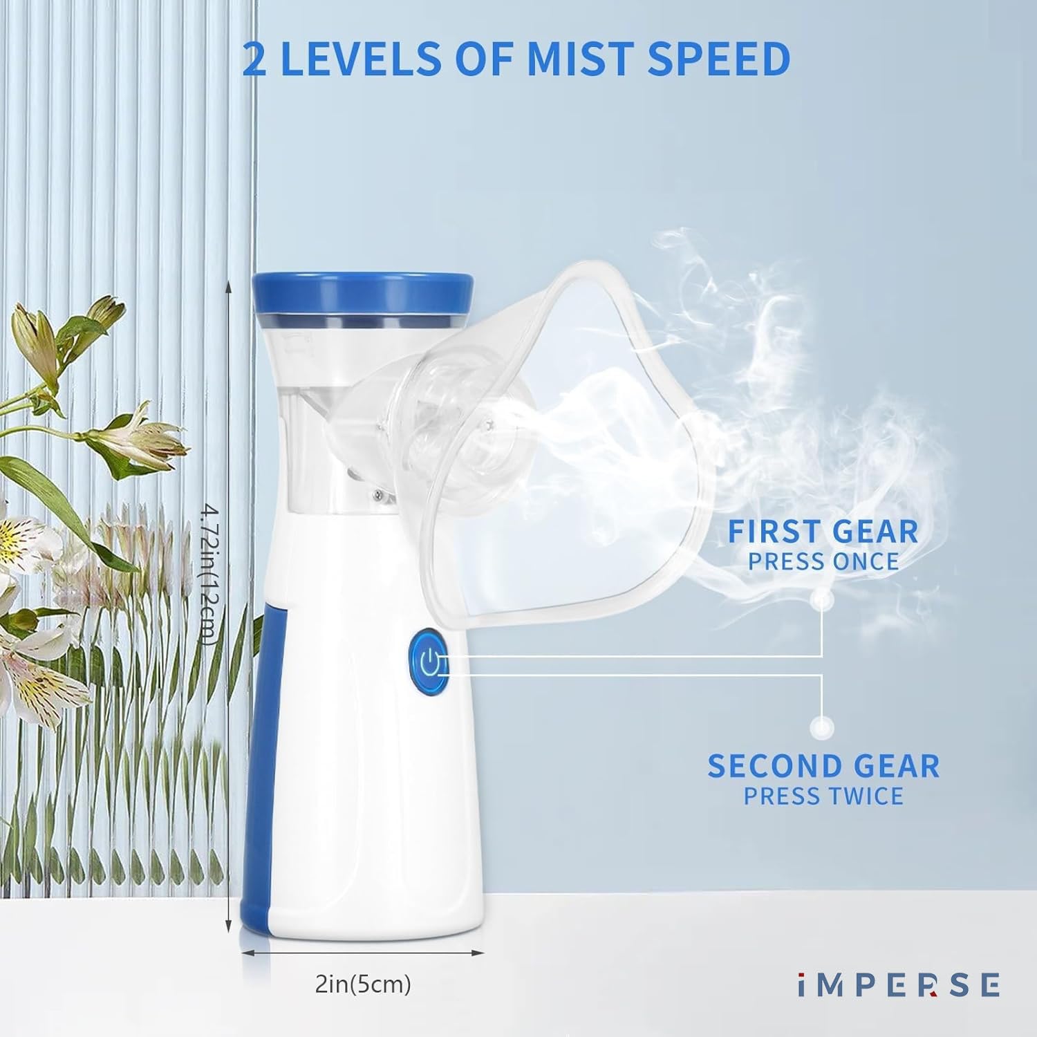 Portable Mesh Nebulizer, Handheld Steam Inhaler Machine for Cold