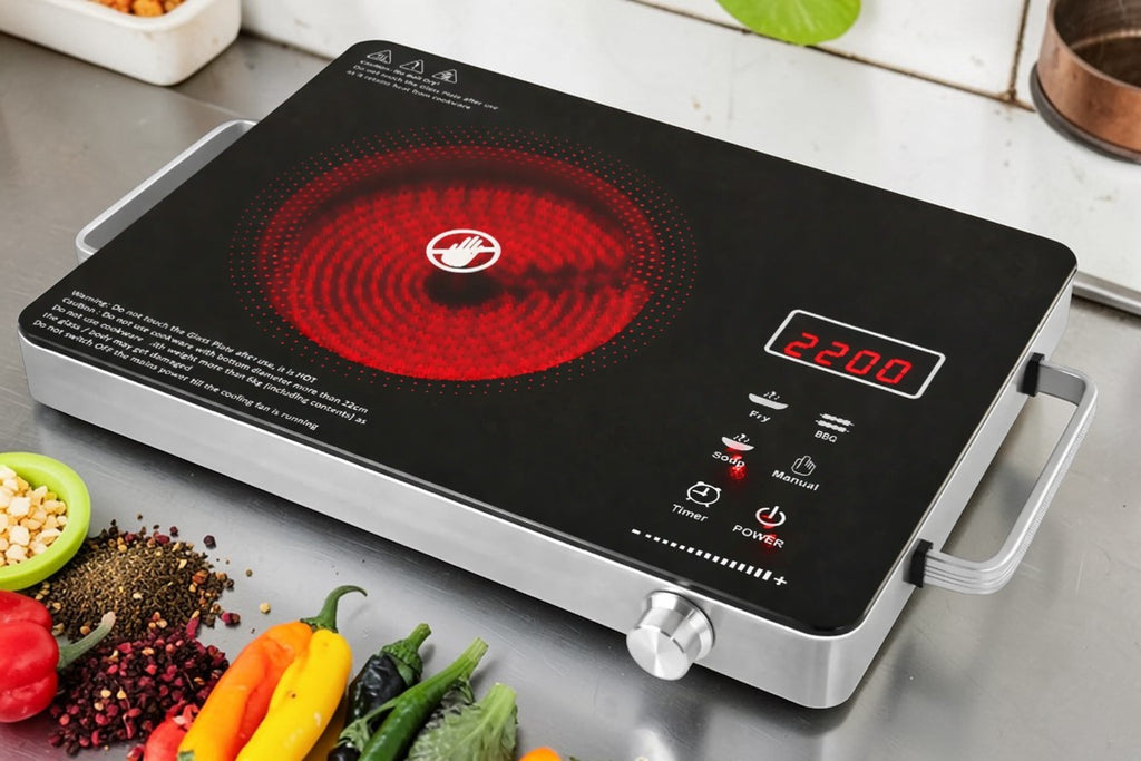 2500W Infrared Cooktop with Touch Control | Crystal Glass Electric Cooktop | Fast Heating Kitchen Stove