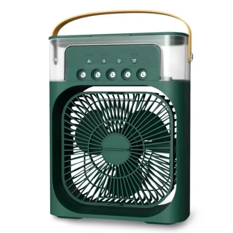 Portable Rechargeable Air Cooler Fan with Mist Spray | Mini USB Cooling Fan with Humidifier | 5-Speed Table Fan with Ice Mist Technology for Home & Office