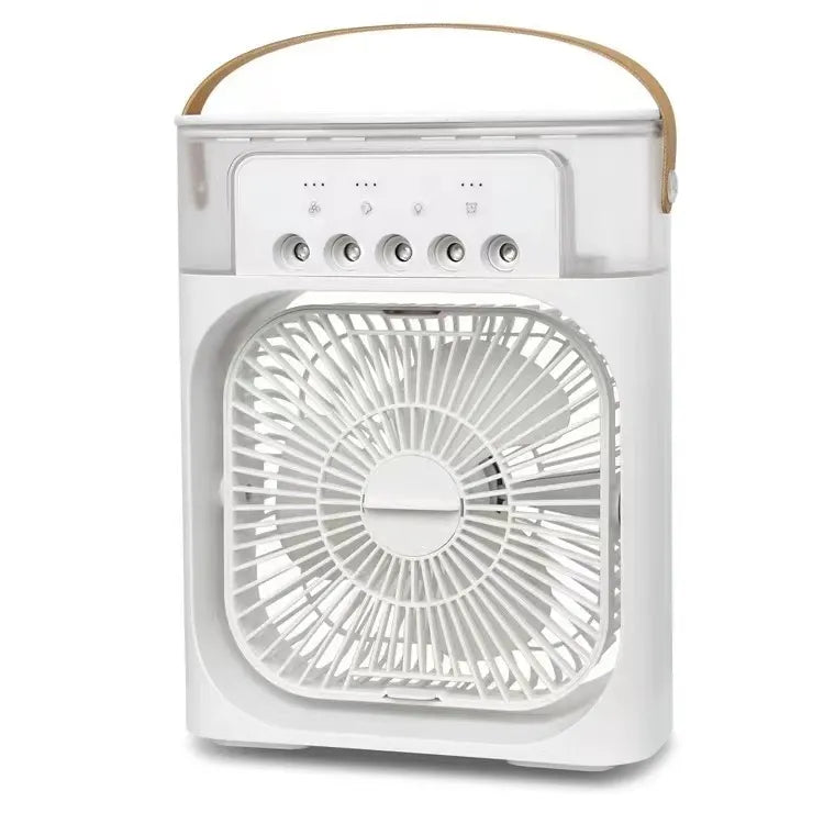 Portable Rechargeable Air Cooler Fan with Mist Spray | Mini USB Cooling Fan with Humidifier | 5-Speed Table Fan with Ice Mist Technology for Home & Office