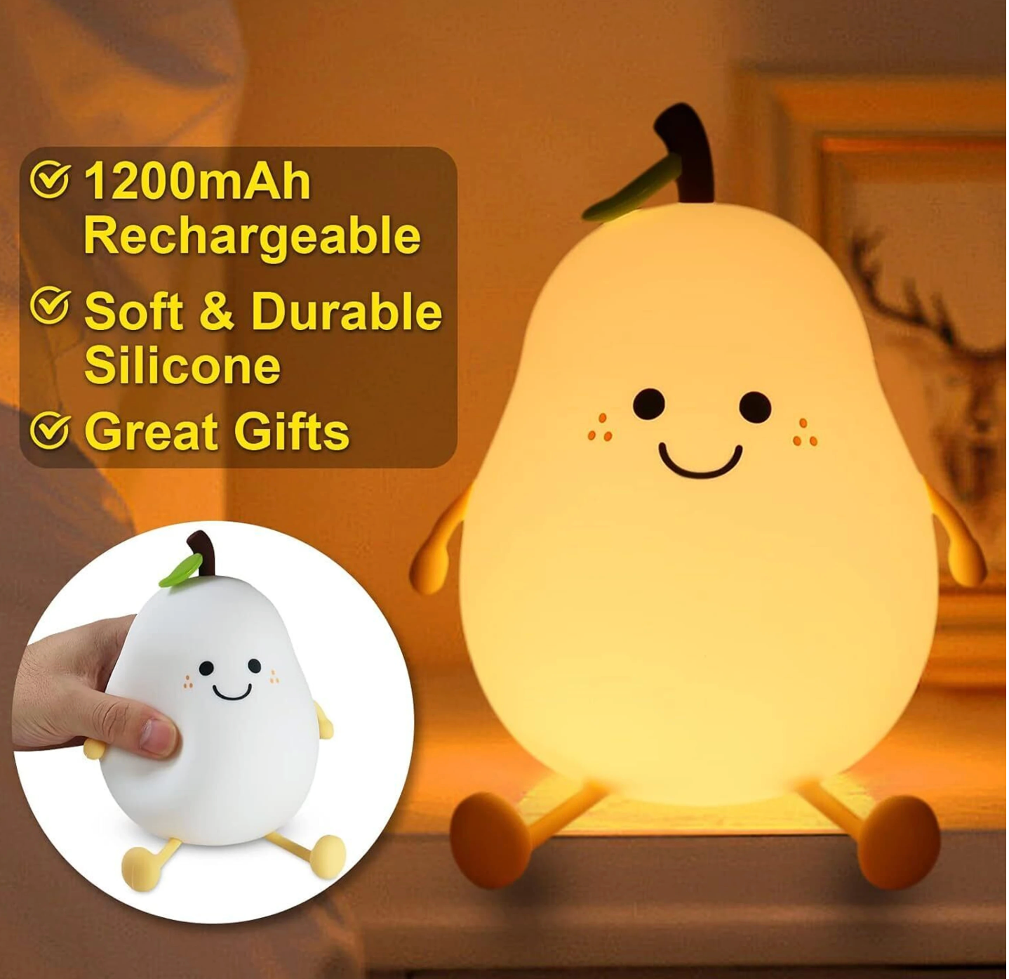 Cute Pear Silicone Night Lamp