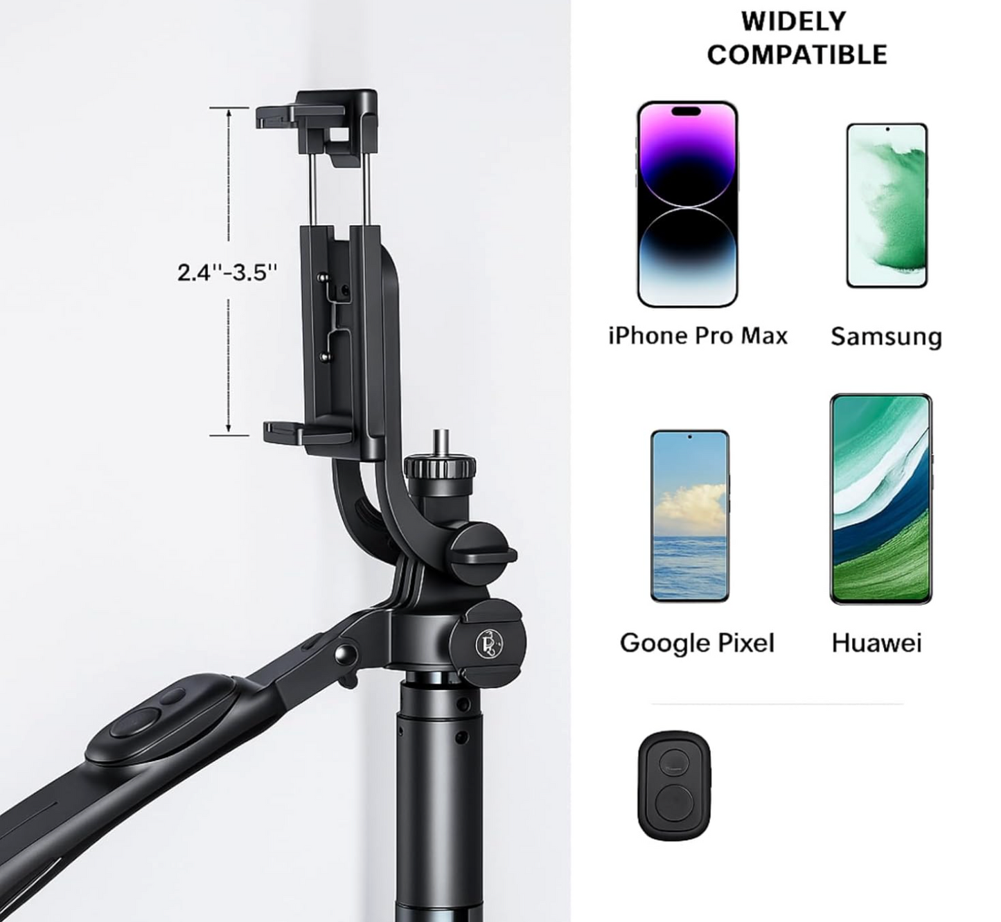 R1S-L 3-in-1 Bluetooth selfie stick and tripod stand