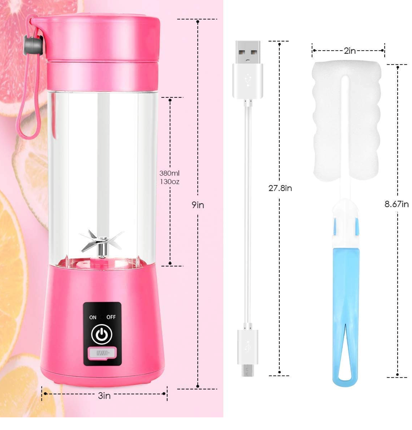 Portable Rechargeable USB Juicer Bottle Blender