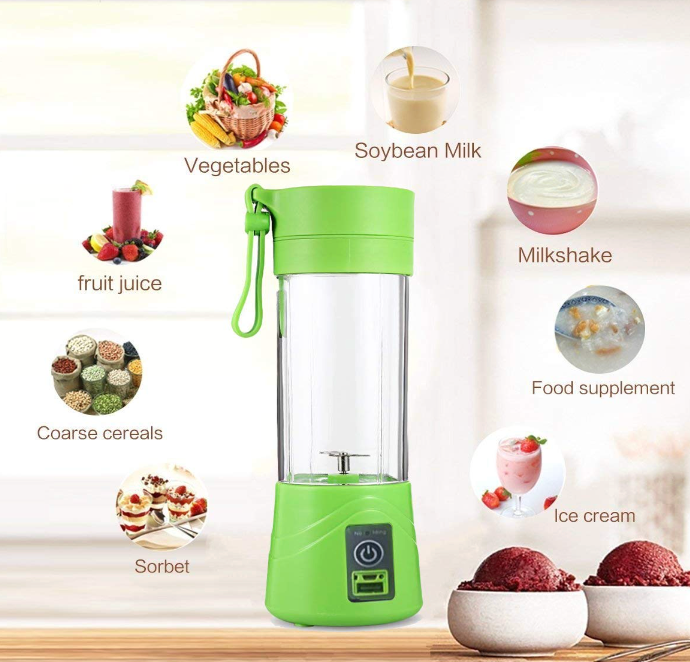 Portable Rechargeable USB Juicer Bottle Blender