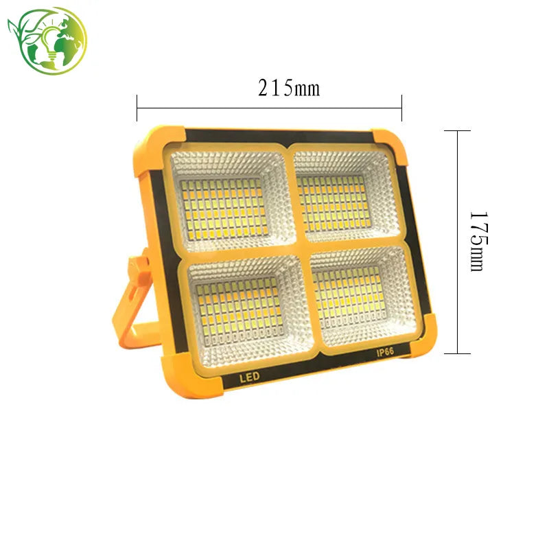 Solar LED Flood Light Outdoor | Rechargeable Waterproof Solar Light | High Brightness 4 Panel LED Security Light with Stand for Home, Garden & Street