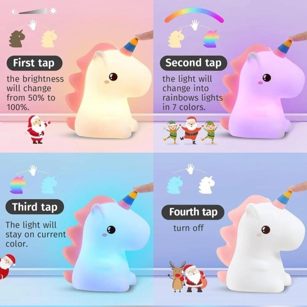 Cute Unicorn Silicone Night Lamp
